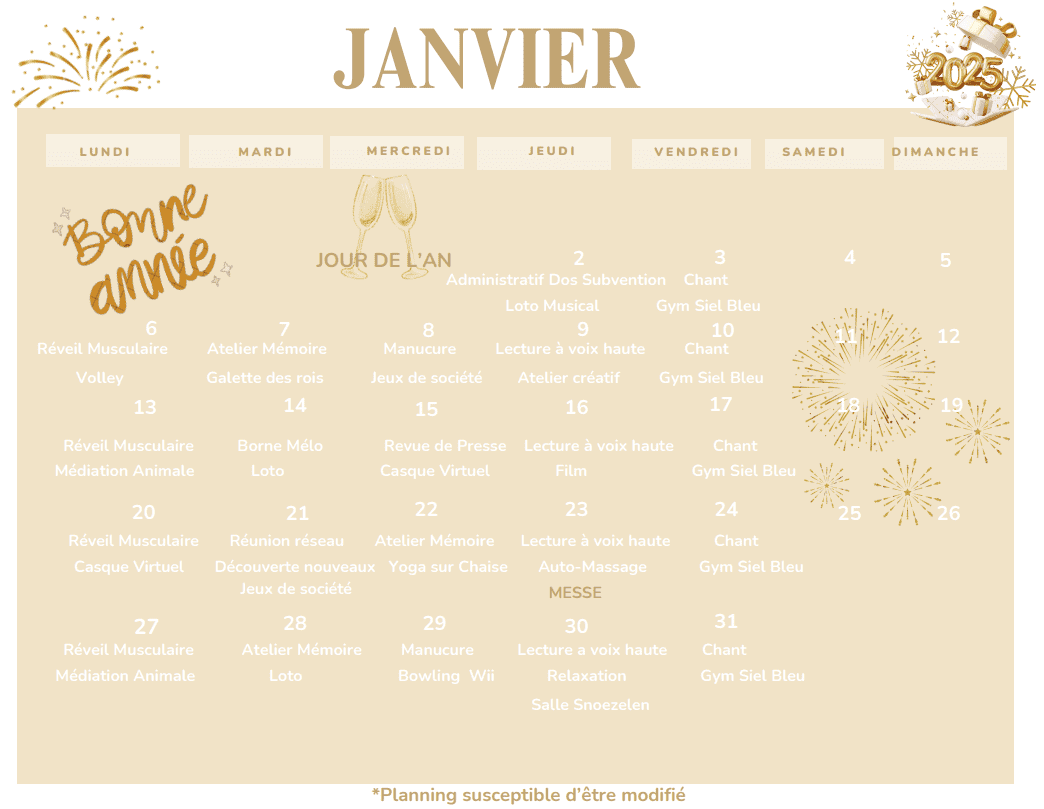 Animations – Janvier 2025