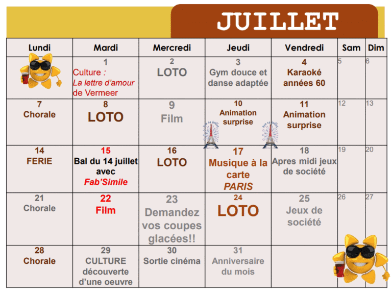 Animations – Juillet 2025