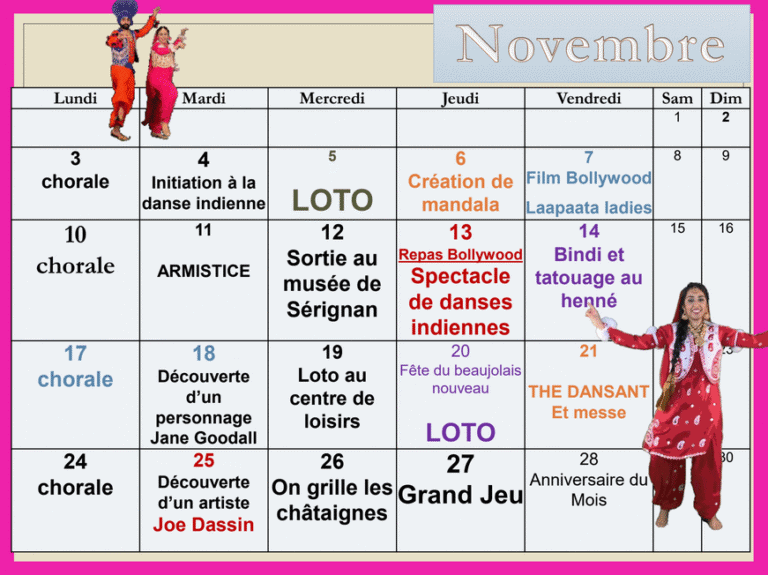 Animations – Novembre 2025
