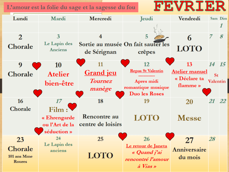 Animations – Février 2026