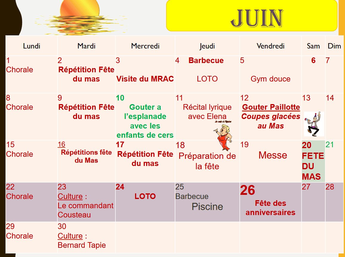 Animations – Juin 2026