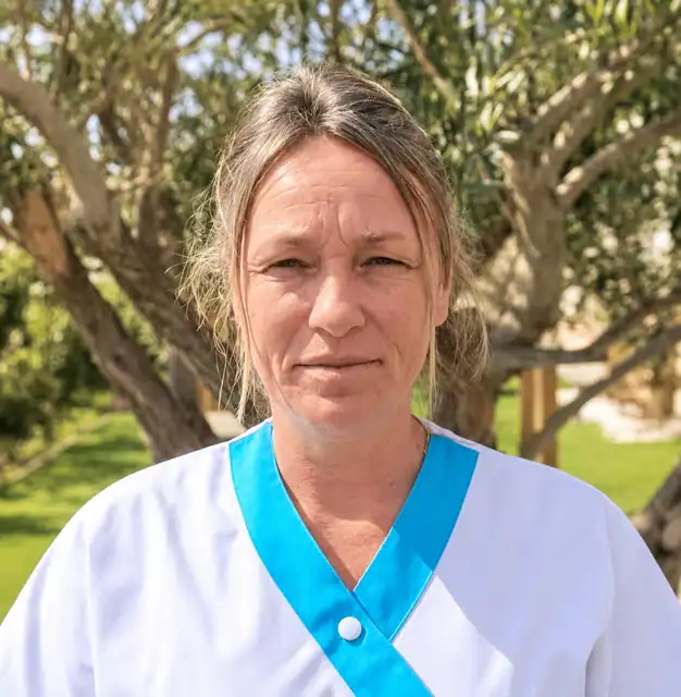 Portrait de Carole V. figurant sur le site du Mas du Moulin